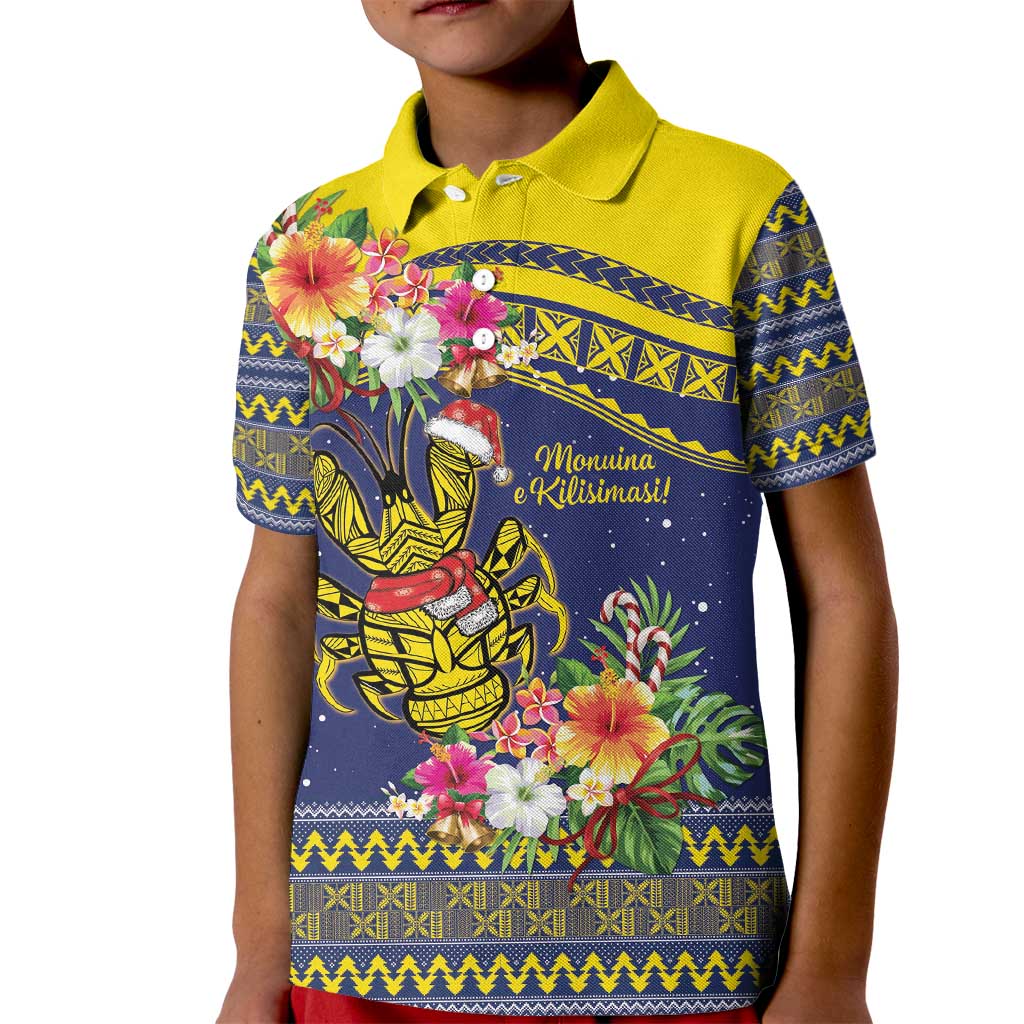 Monuina e Kilisimasi Niue Christmas Kid Polo Shirt Niuean Tribal Pattern LT9 Kid Gold - Polynesian Pride