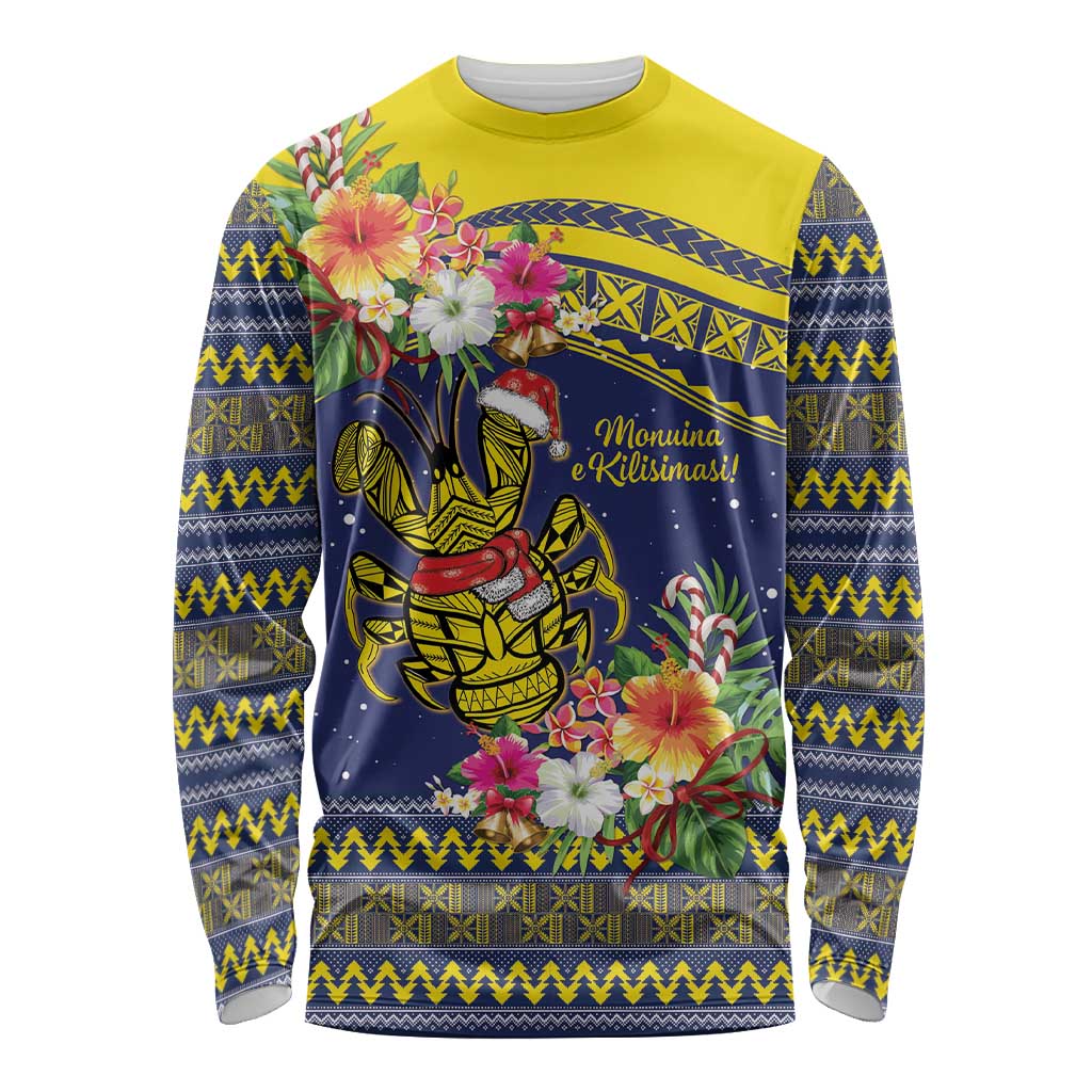 Monuina e Kilisimasi Niue Christmas Long Sleeve Shirt Niuean Tribal Pattern LT9 Unisex Gold - Polynesian Pride