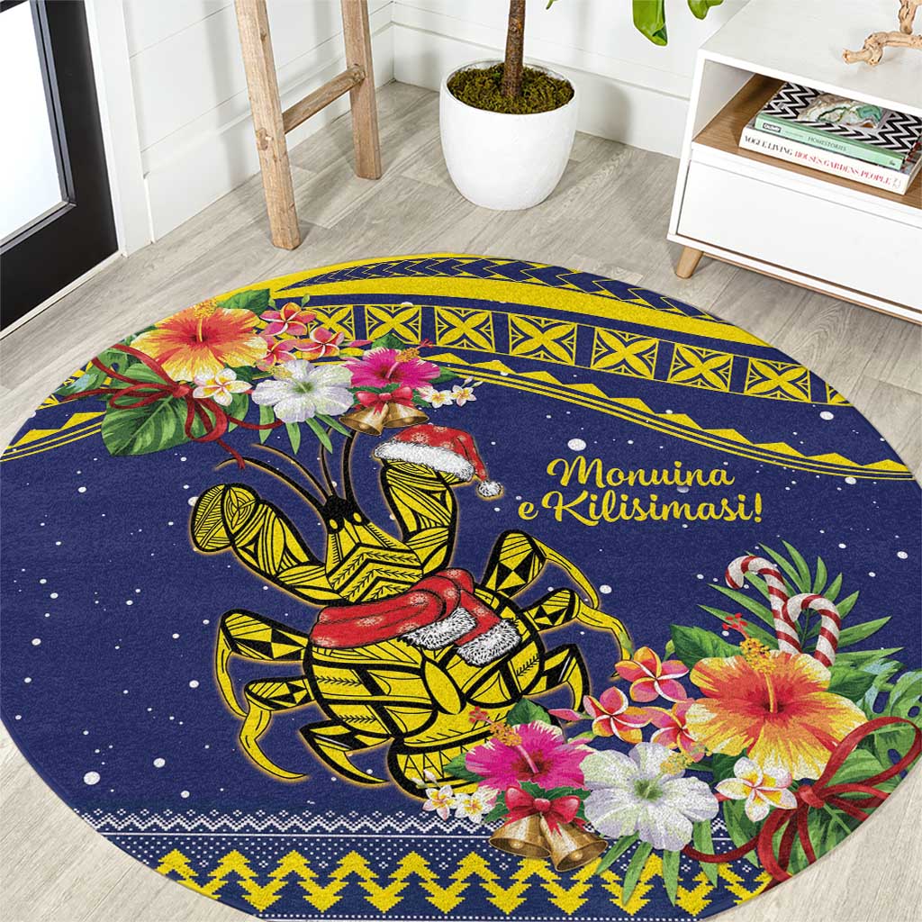 Monuina e Kilisimasi Niue Christmas Round Carpet Niuean Tribal Pattern LT9 Gold - Polynesian Pride