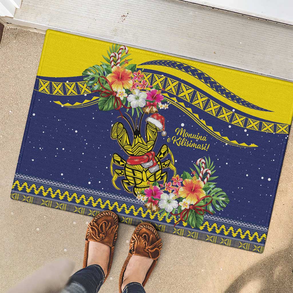 Monuina e Kilisimasi Niue Christmas Rubber Doormat Niuean Tribal Pattern