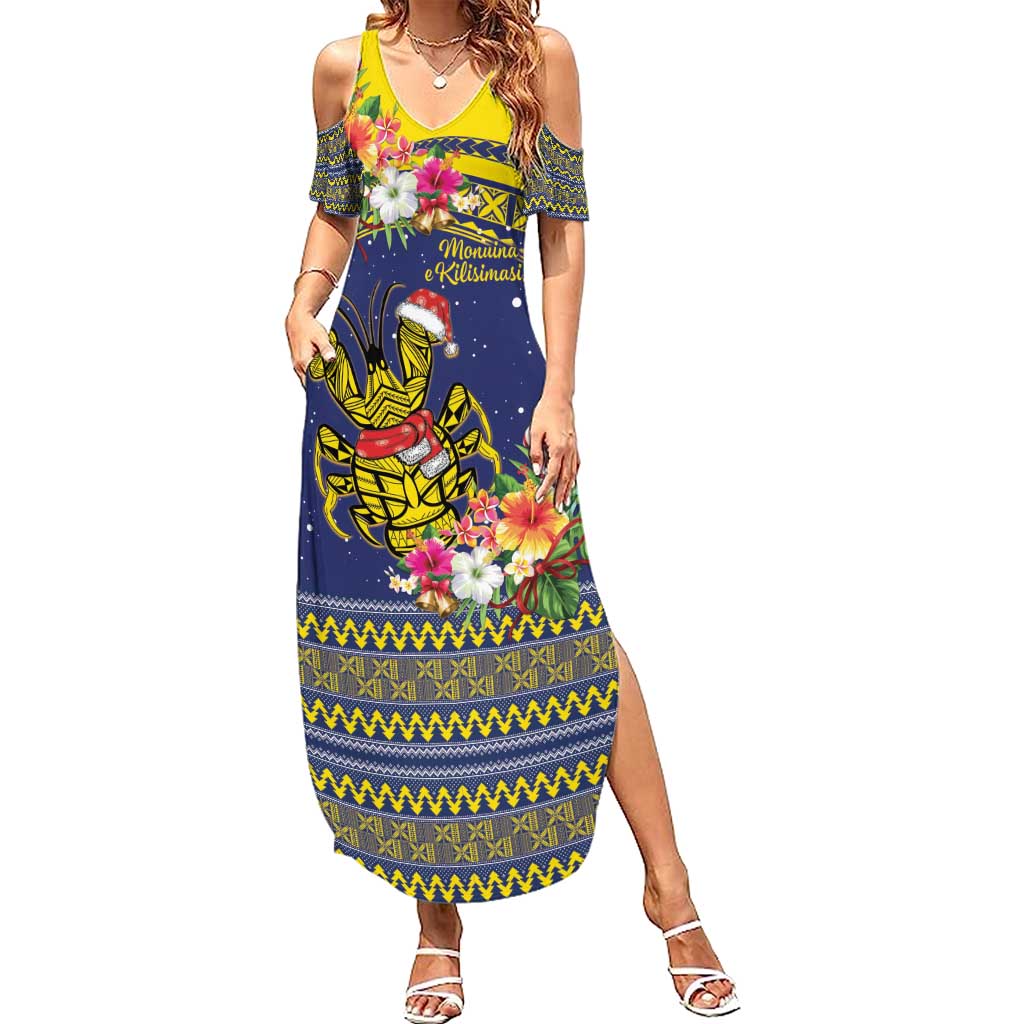 Monuina e Kilisimasi Niue Christmas Summer Maxi Dress Niuean Tribal Pattern LT9 Women Gold - Polynesian Pride