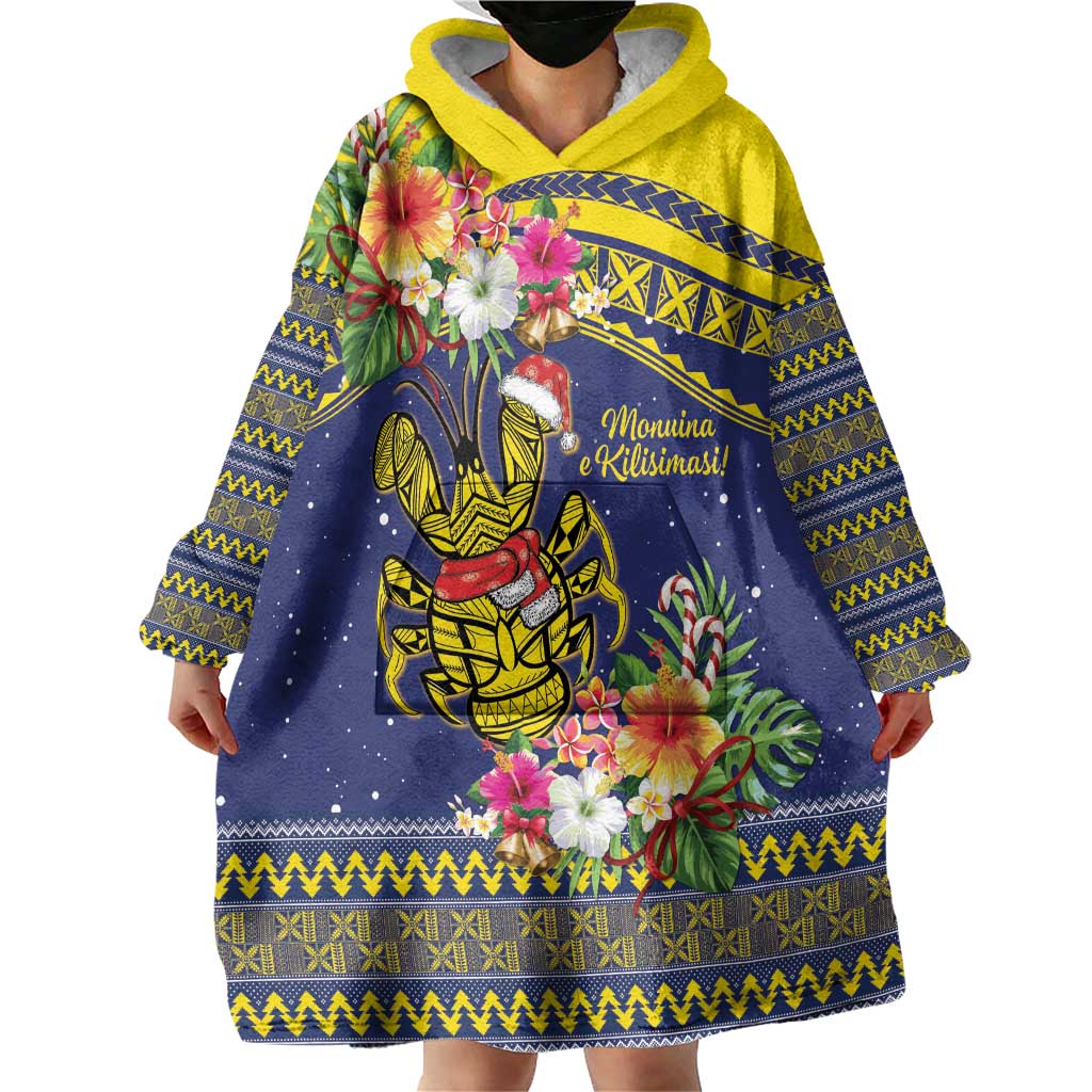 Monuina e Kilisimasi Niue Christmas Wearable Blanket Hoodie Niuean Tribal Pattern