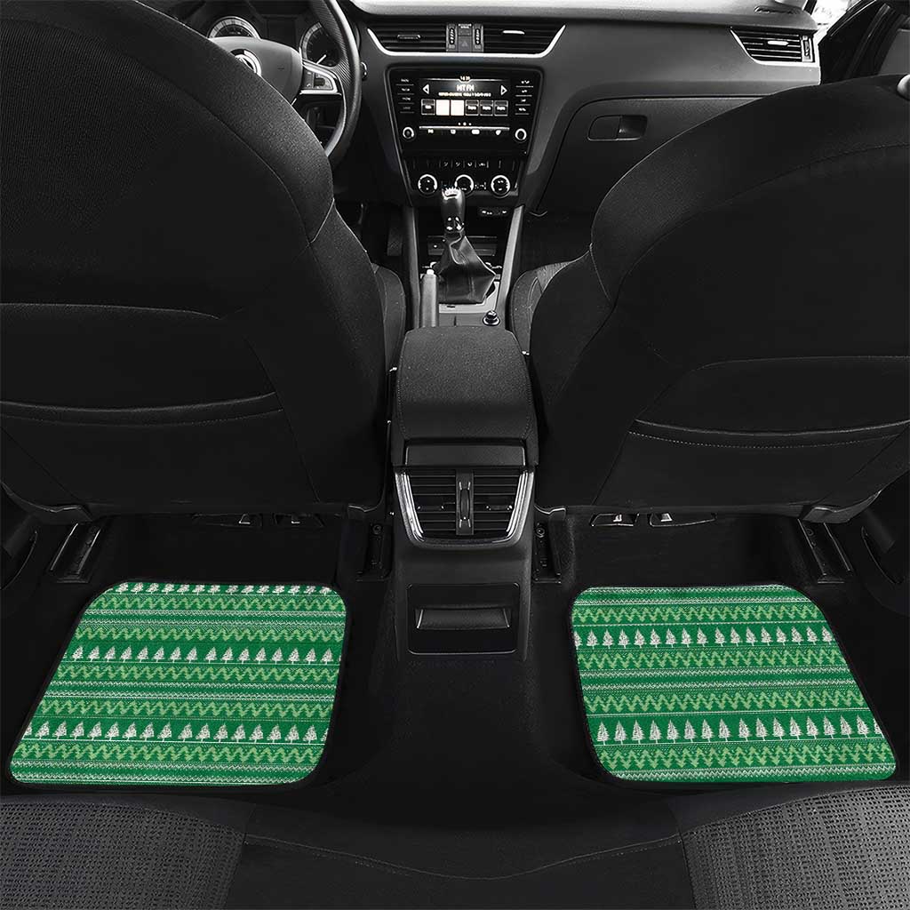 Norfolk Island Pine Tree Christmas Car Mats Coat of Arm and Polynesian Pattern LT9 Set 2pcs - Back Green - Polynesian Pride
