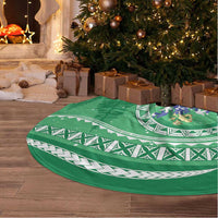Norfolk Islands Pine Tree Christmas Tree Skirt Coat of Arm and Polynesian Pattern