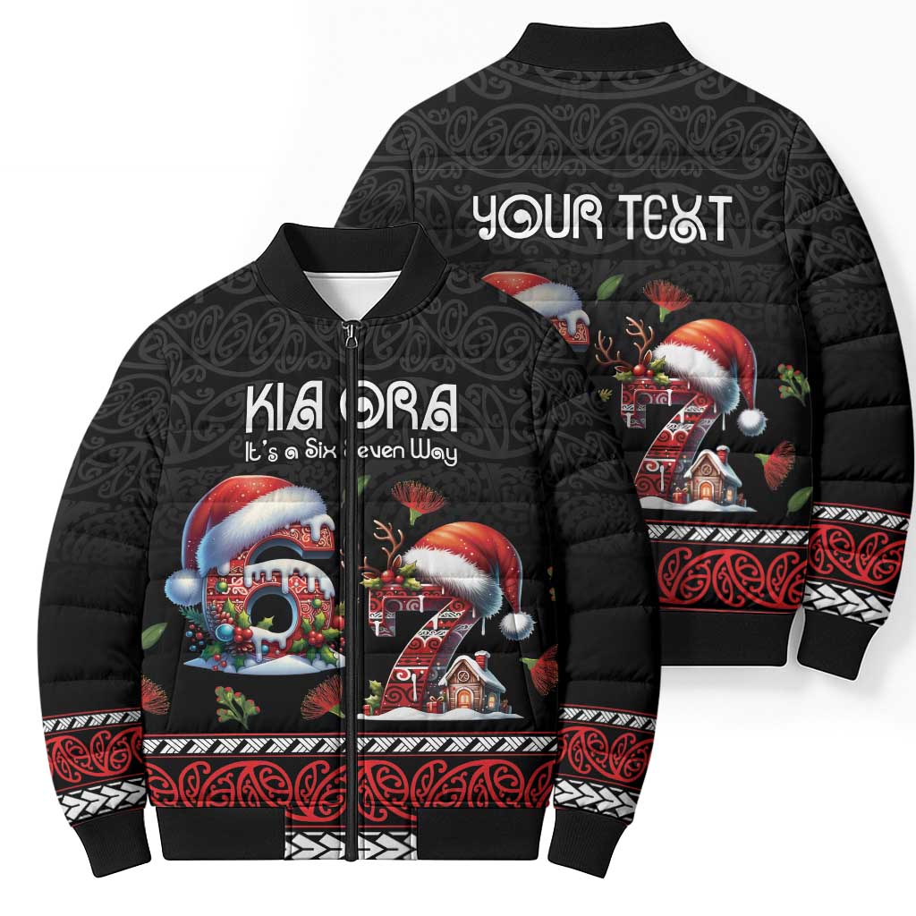 Aotearoa Six Seven Personalized Bomber Puffer Jacket New Zealand Funny Christmas - Polynesian Pride