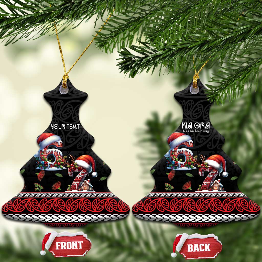 Aotearoa Six Seven Personalized Ceramic Ornament New Zealand Funny Christmas - Polynesian Pride