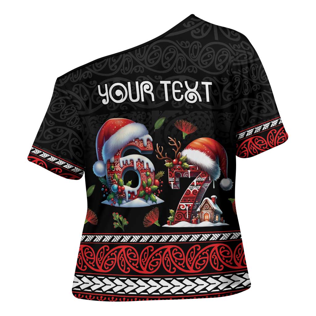 Aotearoa Six Seven Personalized Cross Shoulder Shirt New Zealand Funny Christmas - Polynesian Pride