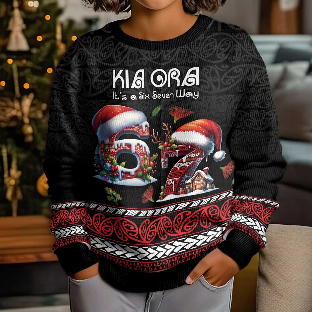 Aotearoa Six Seven Personalized Kid Ugly Christmas Sweater New Zealand Funny Christmas - Polynesian Pride
