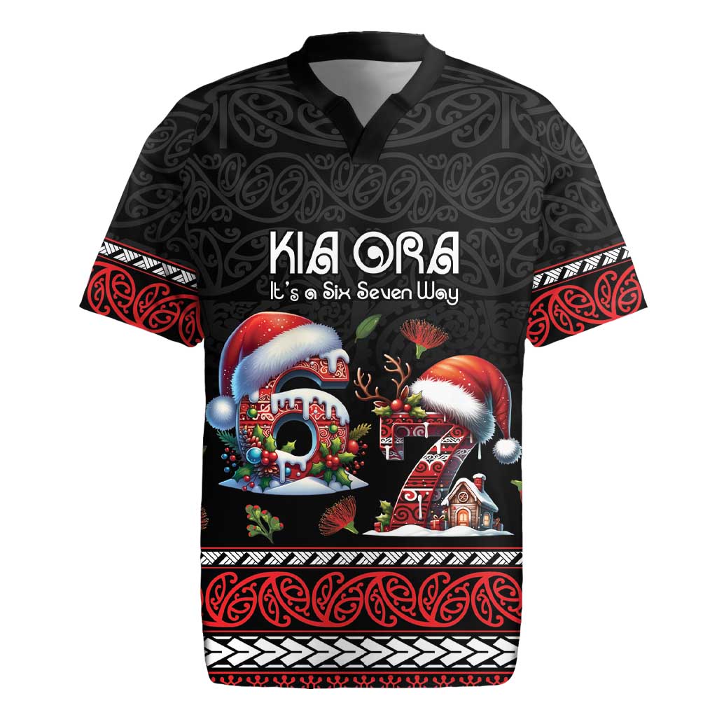 Aotearoa Six Seven Personalized Rugby Jersey New Zealand Funny Christmas - Polynesian Pride