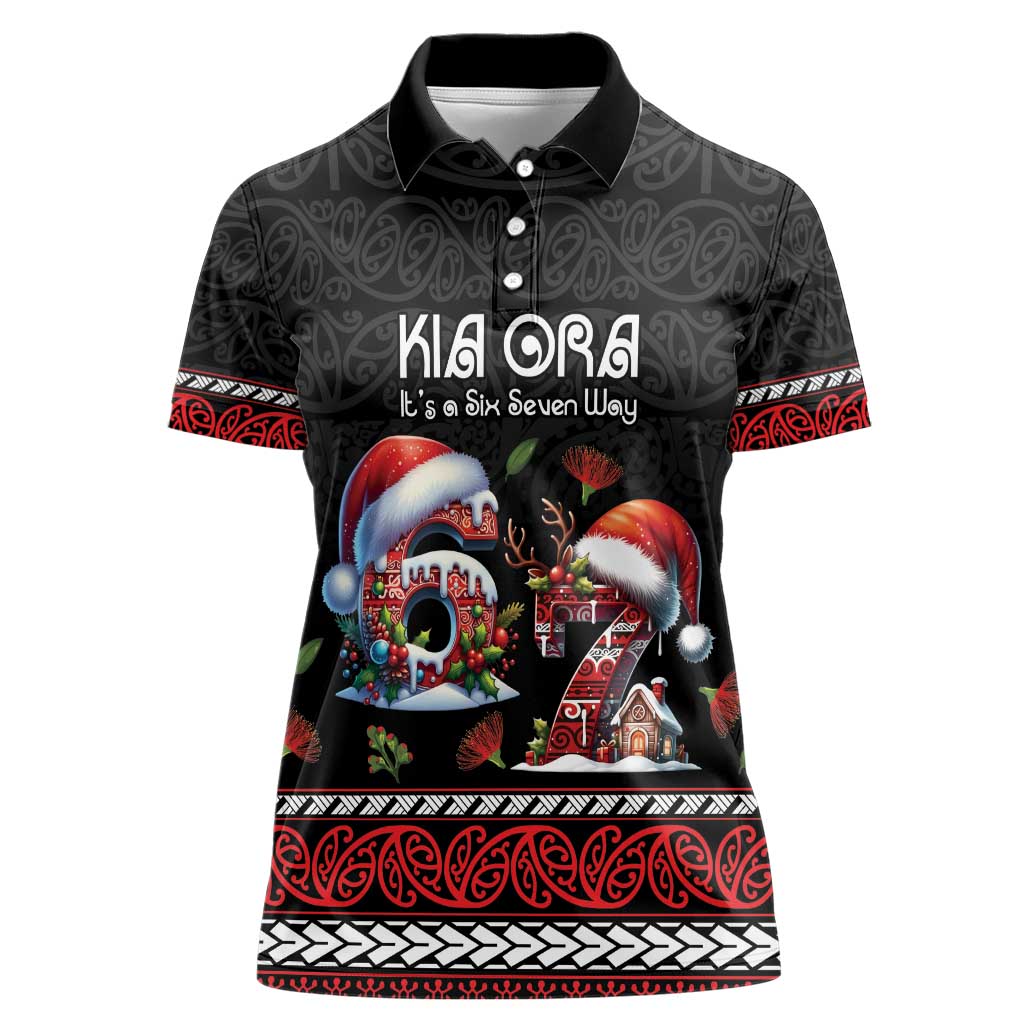 Aotearoa Six Seven Personalized Women Polo Shirt New Zealand Funny Christmas - Polynesian Pride