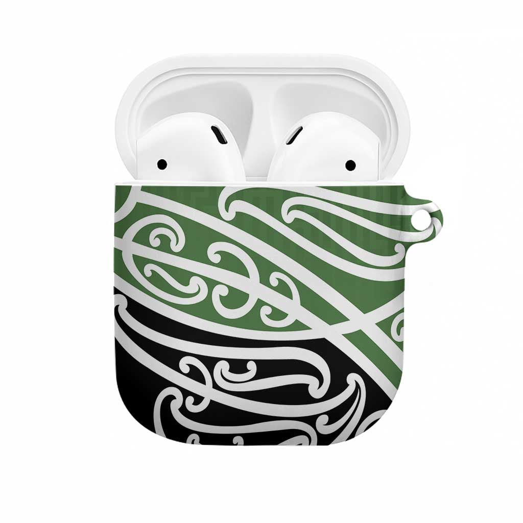 Green Fern New Zealand Kowhai Ngutukak AirPods Case LT9 Green - Polynesian Pride