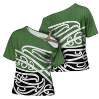 Green Fern New Zealand Kowhai Ngutukak Cross Shoulder Shirt - Polynesian Pride