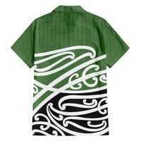Green Fern New Zealand Kowhai Ngutukak Family Matching Short Sleeve Bodycon Dress and Hawaiian Shirt - Polynesian Pride
