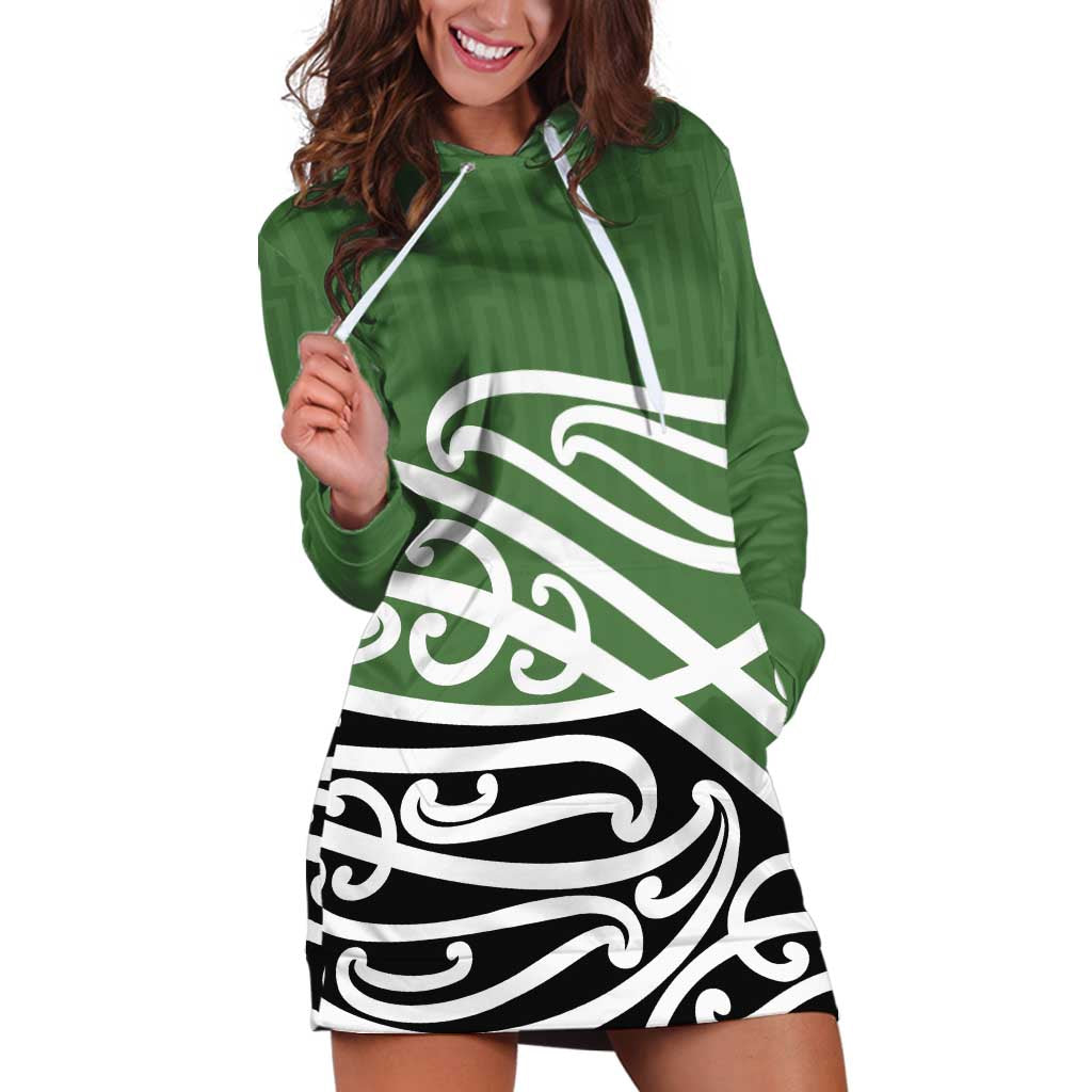 Green Fern New Zealand Kowhai Ngutukak Hoodie Dress - Polynesian Pride