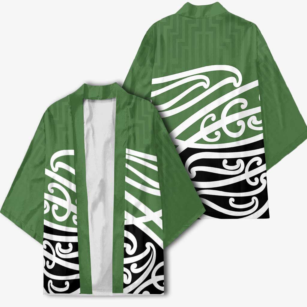 Green Fern New Zealand Kowhai Ngutukak Kimono - Polynesian Pride