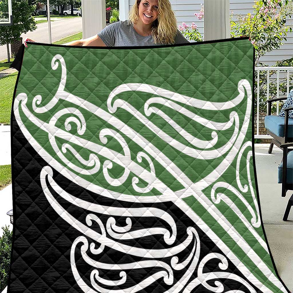 Green Fern New Zealand Kowhai Ngutukak Quilt LT9 Green - Polynesian Pride