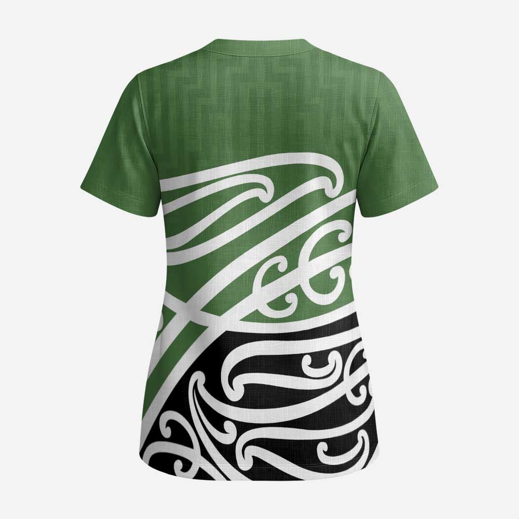 Green Fern New Zealand Kowhai Ngutukak Scrub Top - Polynesian Pride