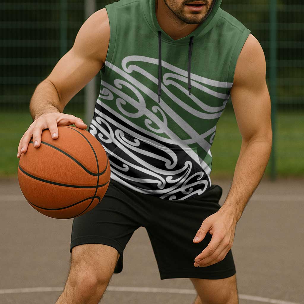 Green Fern New Zealand Kowhai Ngutukak Sleeveless Hoodie - Polynesian Pride