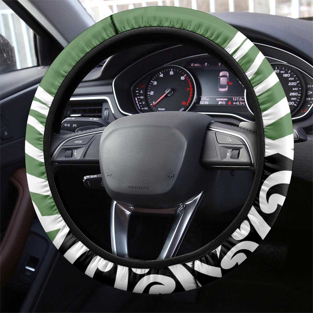 Green Fern New Zealand Kowhai Ngutukak Steering Wheel Cover - Polynesian Pride
