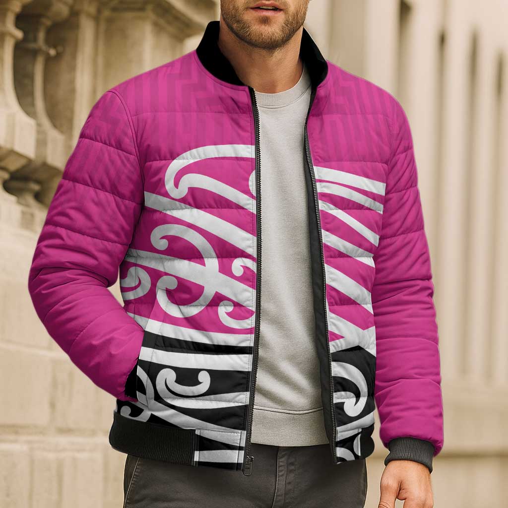 All Pink New Zealand Kowhai Ngutukak Bomber Puffer Jacket - Polynesian Pride