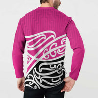 All Pink New Zealand Kowhai Ngutukak Button Sweatshirt - Polynesian Pride