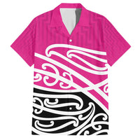 All Pink New Zealand Kowhai Ngutukak Family Matching Off Shoulder Short Dress and Hawaiian Shirt - Polynesian Pride
