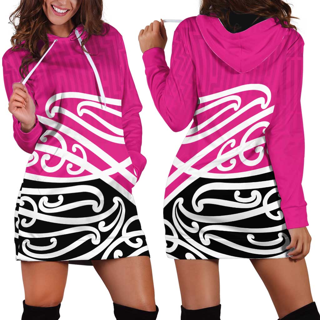 All Pink New Zealand Kowhai Ngutukak Hoodie Dress - Polynesian Pride