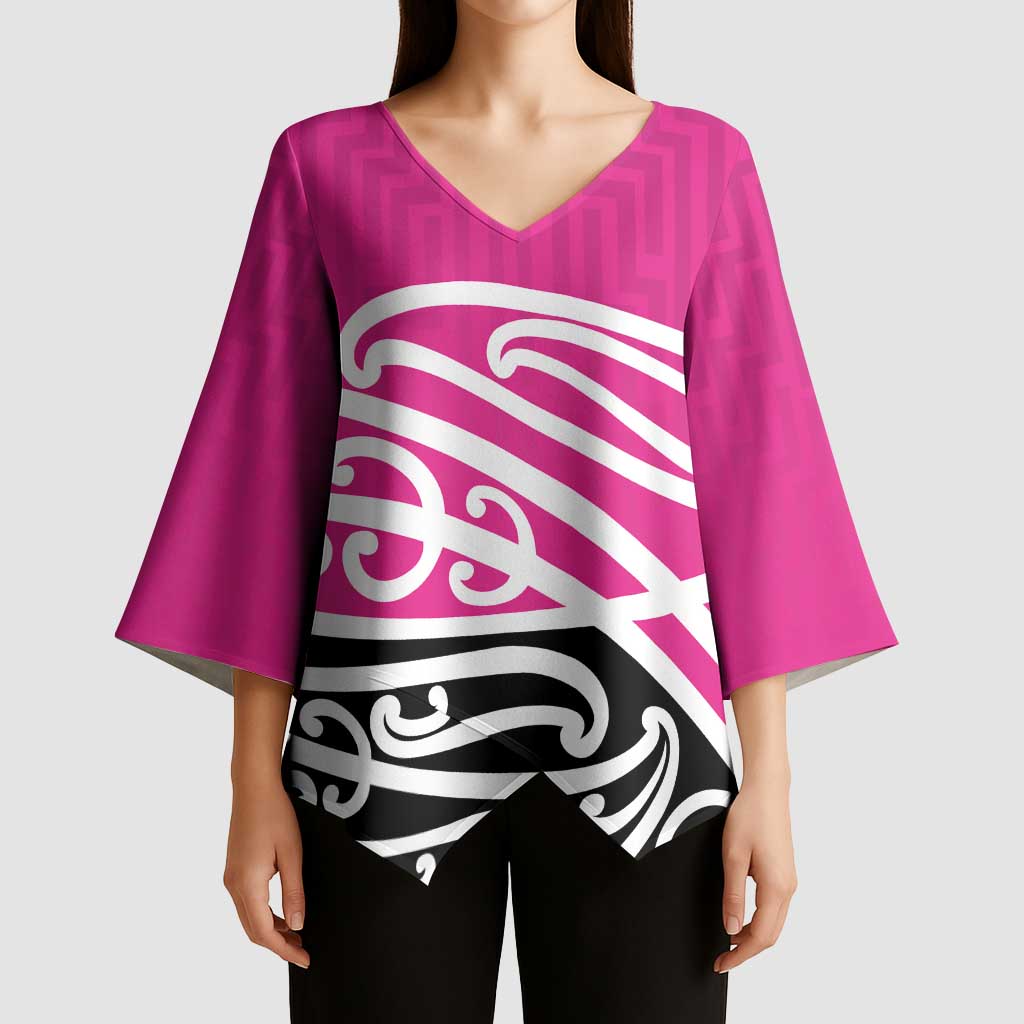 All Pink New Zealand Kowhai Ngutukak Kimono Sleeve Blouse - Polynesian Pride