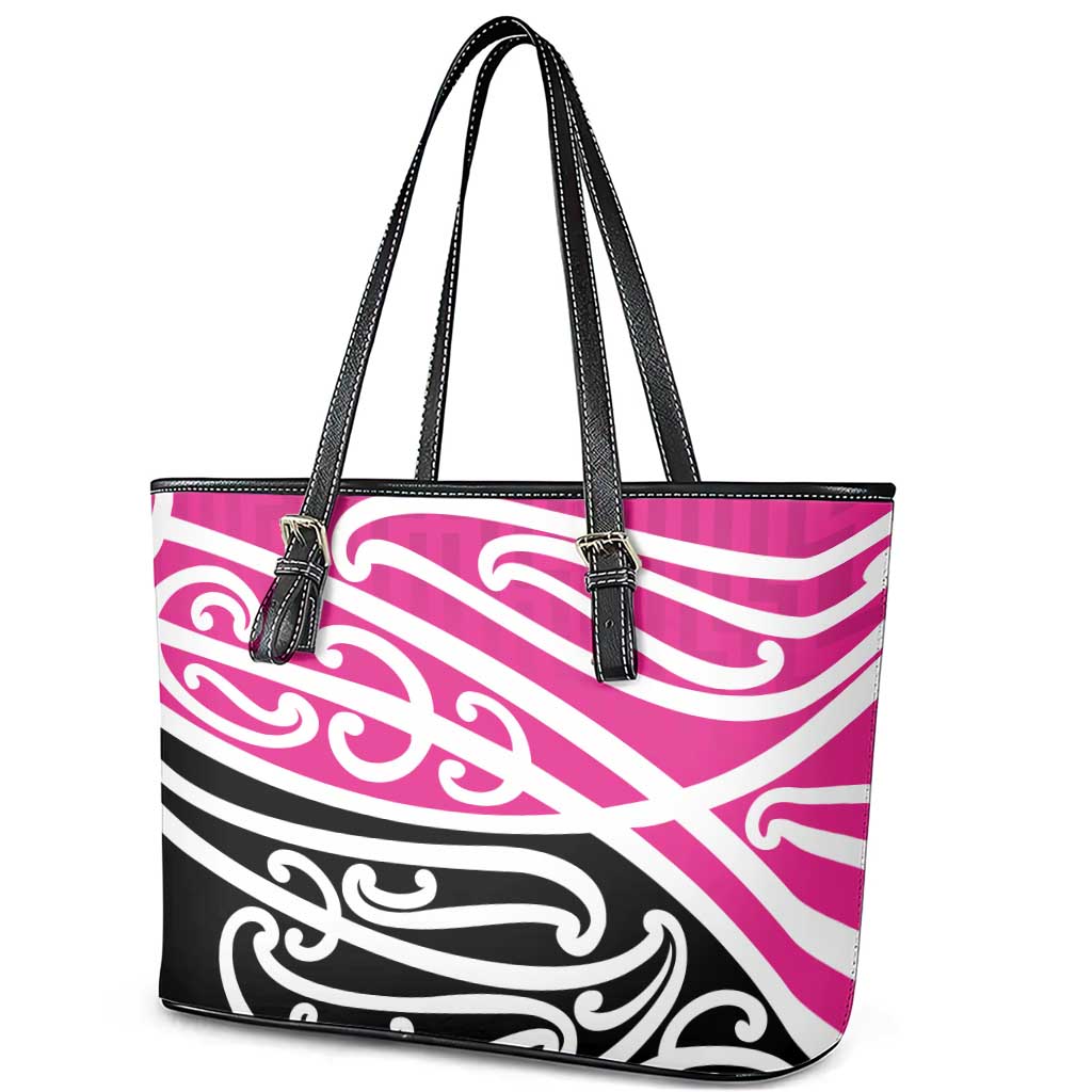 All Pink New Zealand Kowhai Ngutukak Leather Tote Bag - Polynesian Pride