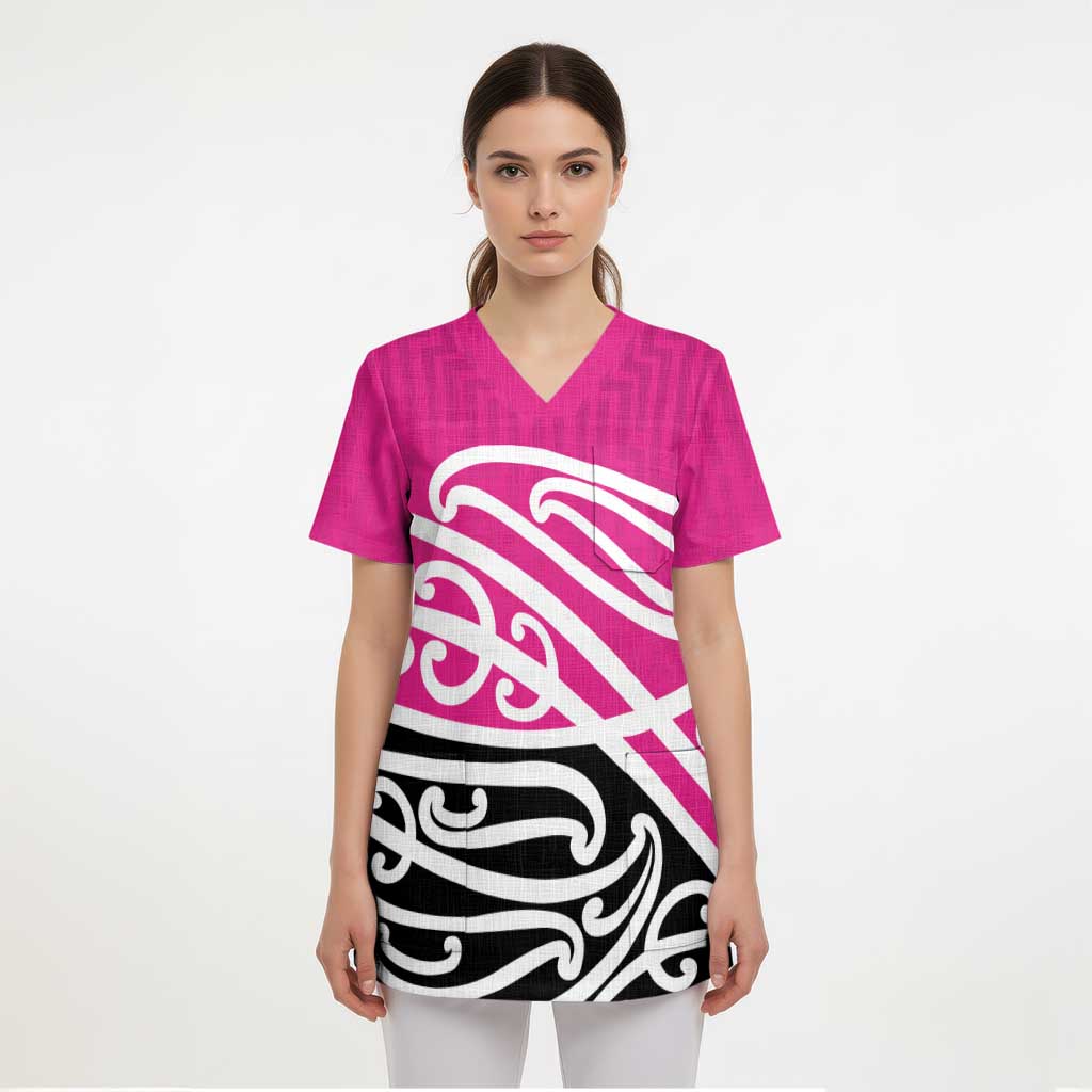 All Pink New Zealand Kowhai Ngutukak Scrub Top - Polynesian Pride