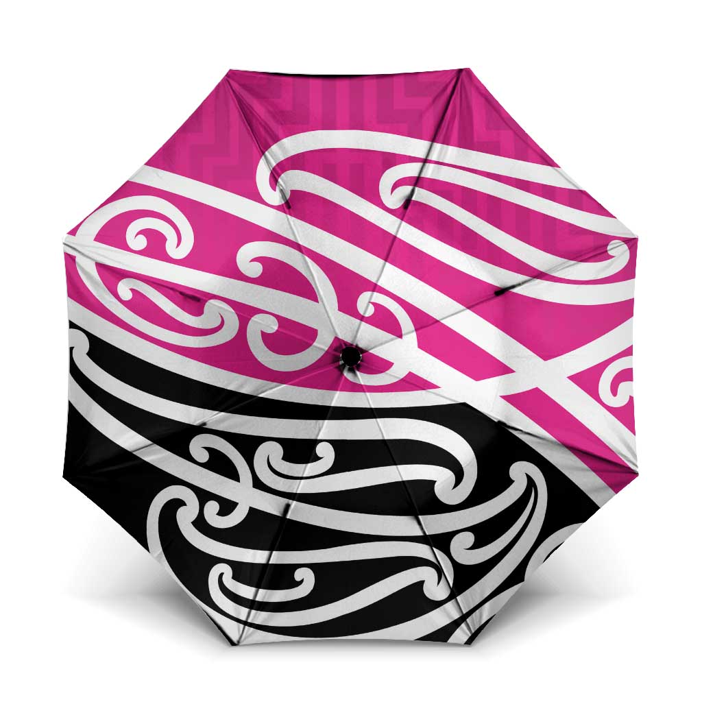 All Pink New Zealand Kowhai Ngutukak Umbrella LT9 One Size Folded 11.42 inch Opened Diameter 37.4 inch Pink - Polynesian Pride