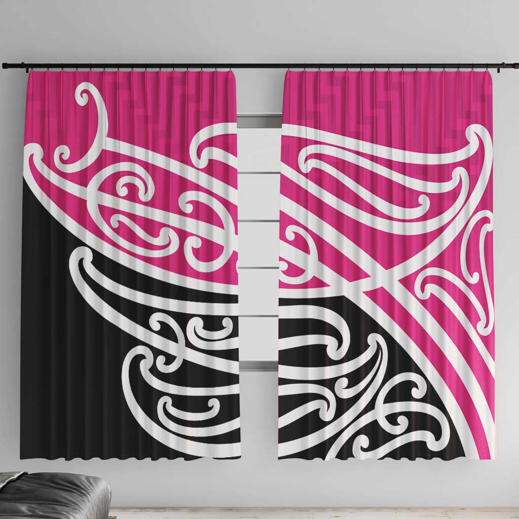 All Pink New Zealand Kowhai Ngutukak Window Curtain LT9 With Hooks Pink - Polynesian Pride