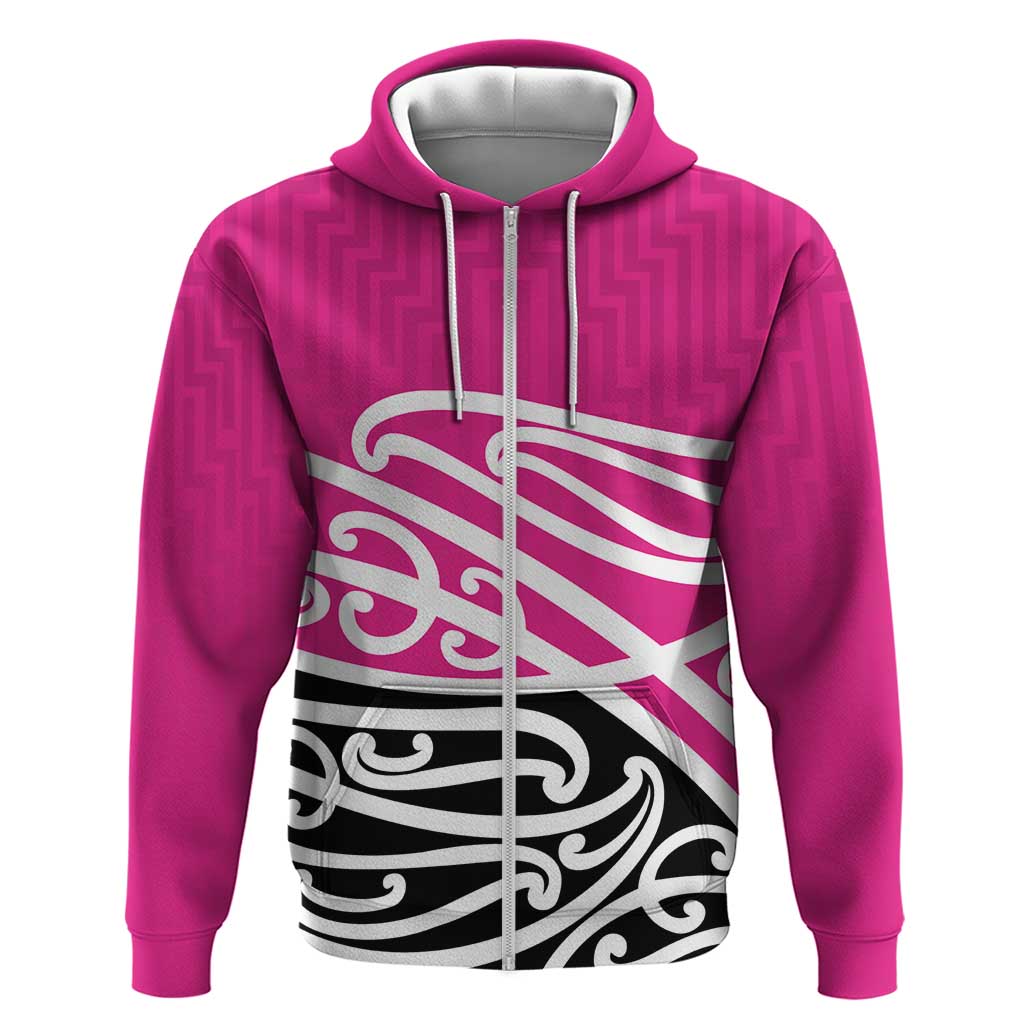 All Pink New Zealand Kowhai Ngutukak Zip Hoodie LT9 Zip Hoodie Pink - Polynesian Pride