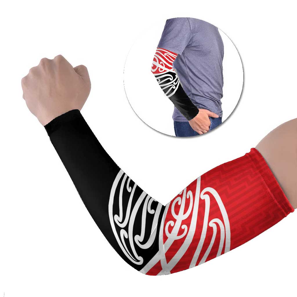 All Red New Zealand Kowhai Ngutukak Arm Sleeves LT9 Set of 2 Red - Polynesian Pride