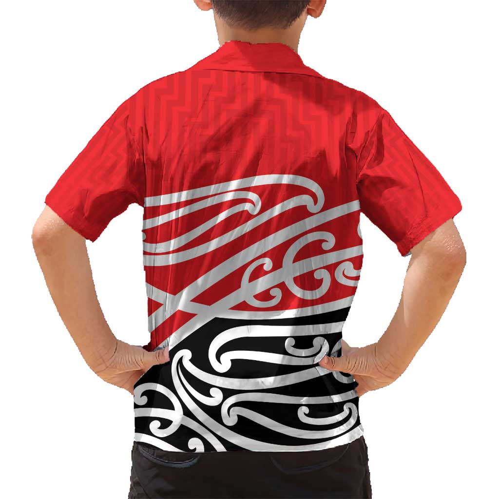 All Red New Zealand Kowhai Ngutukak Family Matching Off Shoulder Short Dress and Hawaiian Shirt - Polynesian Pride