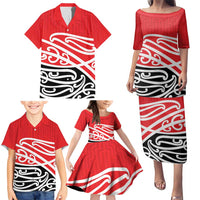 All Red New Zealand Kowhai Ngutukak Family Matching Puletasi and Hawaiian Shirt - Polynesian Pride