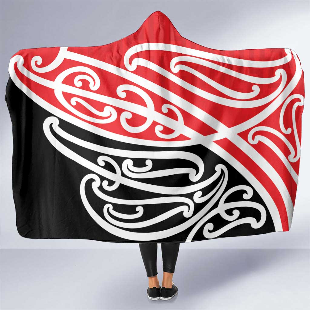All Red New Zealand Kowhai Ngutukak Hooded Blanket LT9 One Size Red - Polynesian Pride