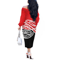 All Red New Zealand Kowhai Ngutukak Off The Shoulder Long Sleeve Dress - Polynesian Pride