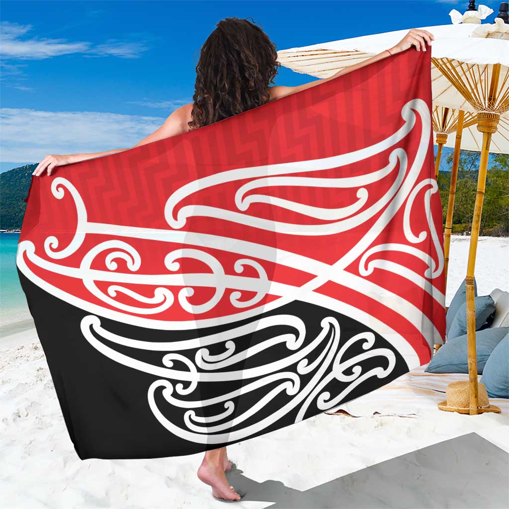 All Red New Zealand Kowhai Ngutukak Sarong LT9 One Size 44 x 66 inches Red - Polynesian Pride