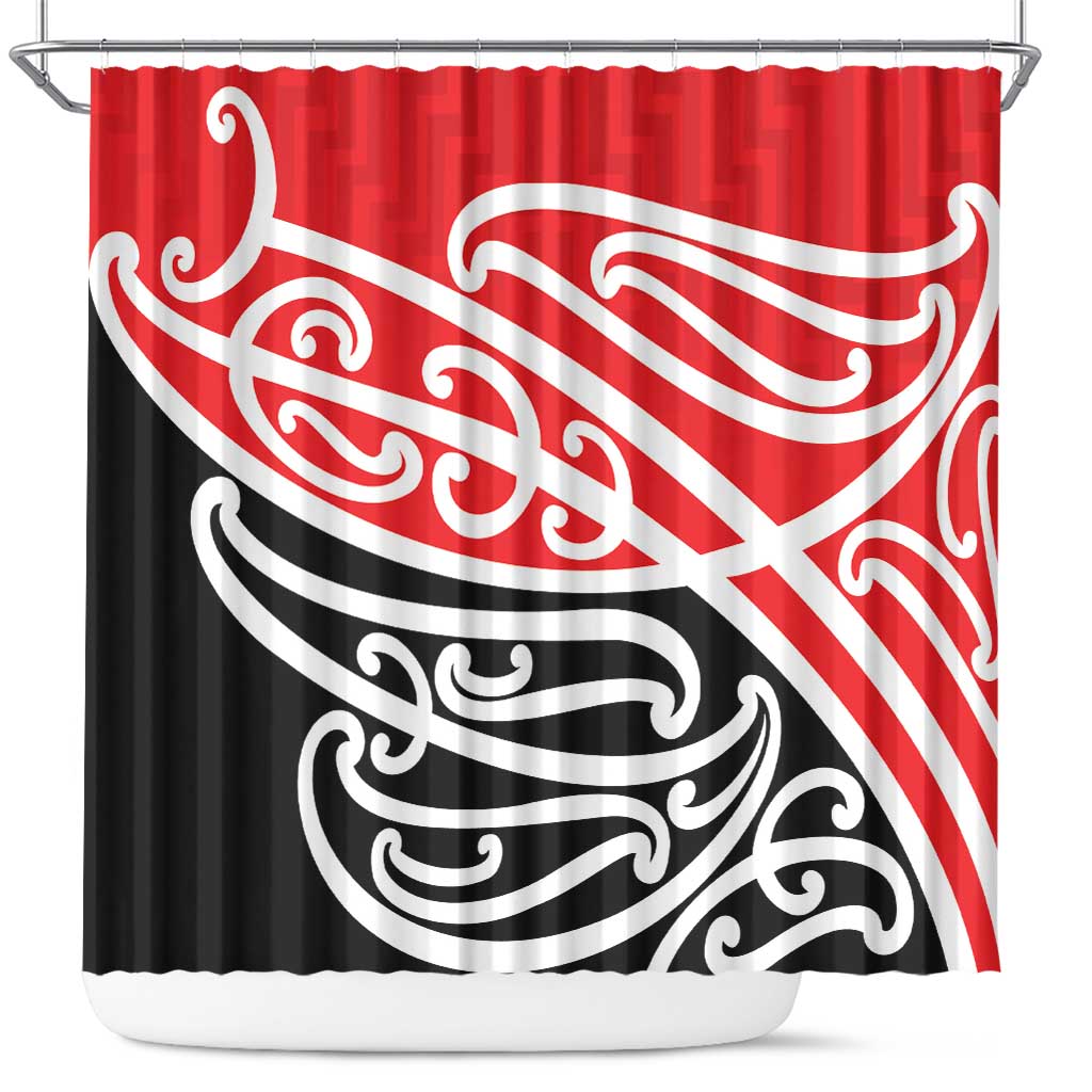 All Red New Zealand Kowhai Ngutukak Shower Curtain LT9 Red - Polynesian Pride