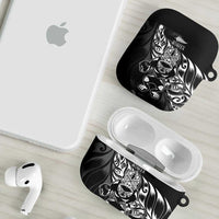 New Zealand Lawn Bowls AirPods Case Black Maori Warrior Tribal Silver Fern - Polynesian Pride