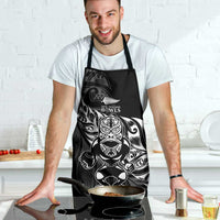 New Zealand Lawn Bowls Apron Black Maori Warrior Tribal Silver Fern - Polynesian Pride