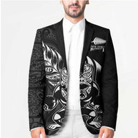 New Zealand Lawn Bowls Custom Blazer Black Maori Warrior Tribal Silver Fern - Polynesian Pride