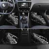 New Zealand Lawn Bowls Custom Car Mats Black Maori Warrior Tribal Silver Fern - Polynesian Pride
