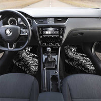 New Zealand Lawn Bowls Custom Car Mats Black Maori Warrior Tribal Silver Fern - Polynesian Pride