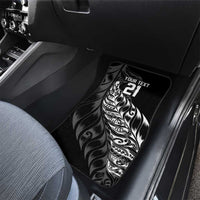 New Zealand Lawn Bowls Custom Car Mats Black Maori Warrior Tribal Silver Fern - Polynesian Pride
