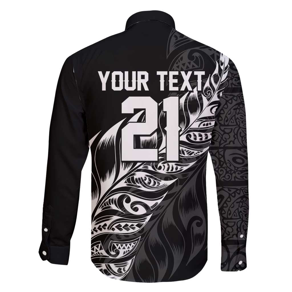 New Zealand Lawn Bowls Custom Family Matching Long Sleeve Bodycon Dress and Hawaiian Shirt Black Maori Warrior Tribal Silver Fern - Polynesian Pride