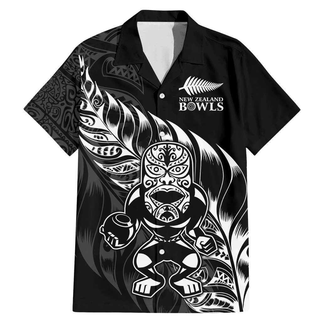 New Zealand Lawn Bowls Custom Family Matching Mermaid Dress and Hawaiian Shirt Black Maori Warrior Tribal Silver Fern - Polynesian Pride