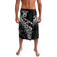 New Zealand Lawn Bowls Custom Lavalava Black Maori Warrior Tribal Silver Fern - Polynesian Pride