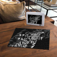 New Zealand Lawn Bowls Puzzle Black Maori Warrior Tribal Silver Fern - Polynesian Pride